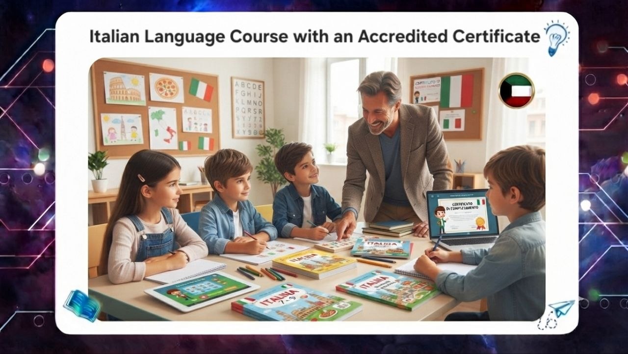 Italian course with an accredited certificate best Institute Kuwait 2026 AFT 55780380